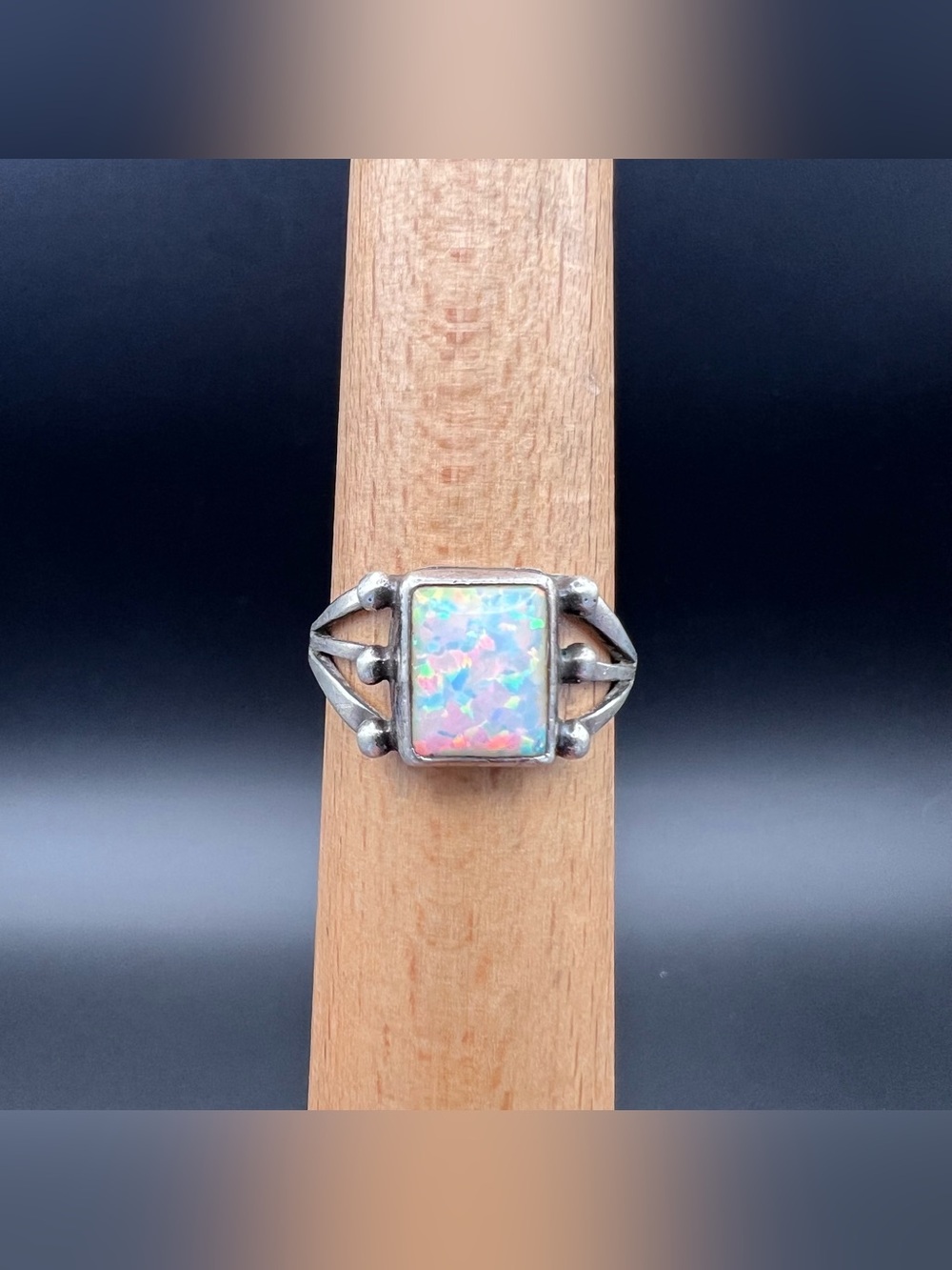 Sterling Silver White Fire Opal Ring